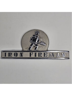 Vintage Iron Fireman Metal Emblem Badge Plaque Furnace Boiler Advertising Sign
